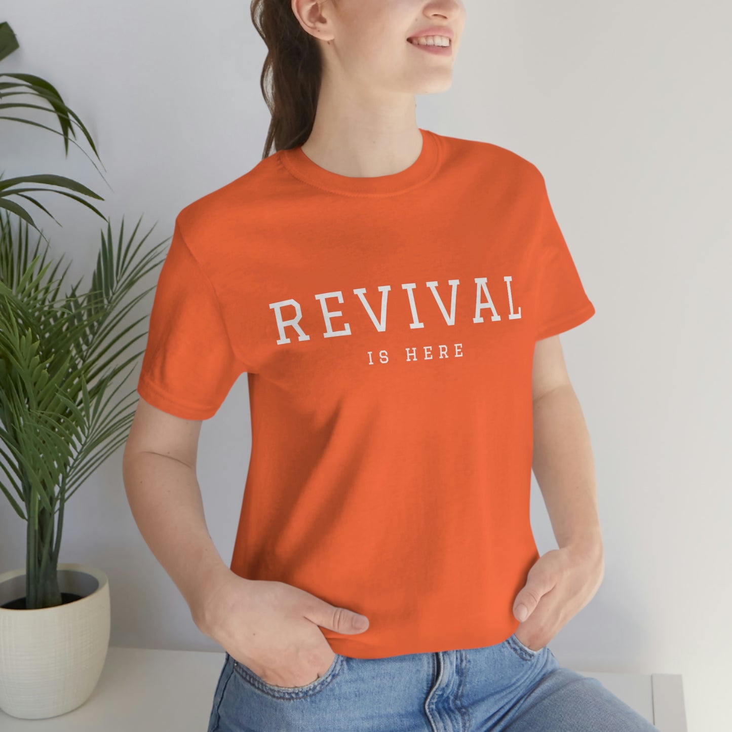 "Revival Is Here" Shortsleeve Tee (Unisex) (White Text - Multiple Color Options)